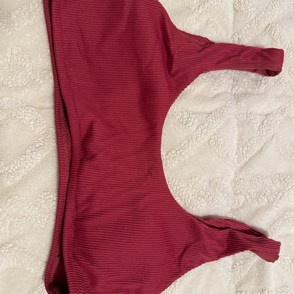 BuffBunny Ribbed Wine Bikini Top